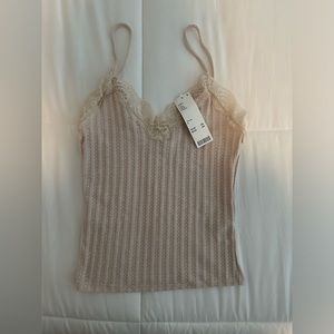 Lace trim tank.